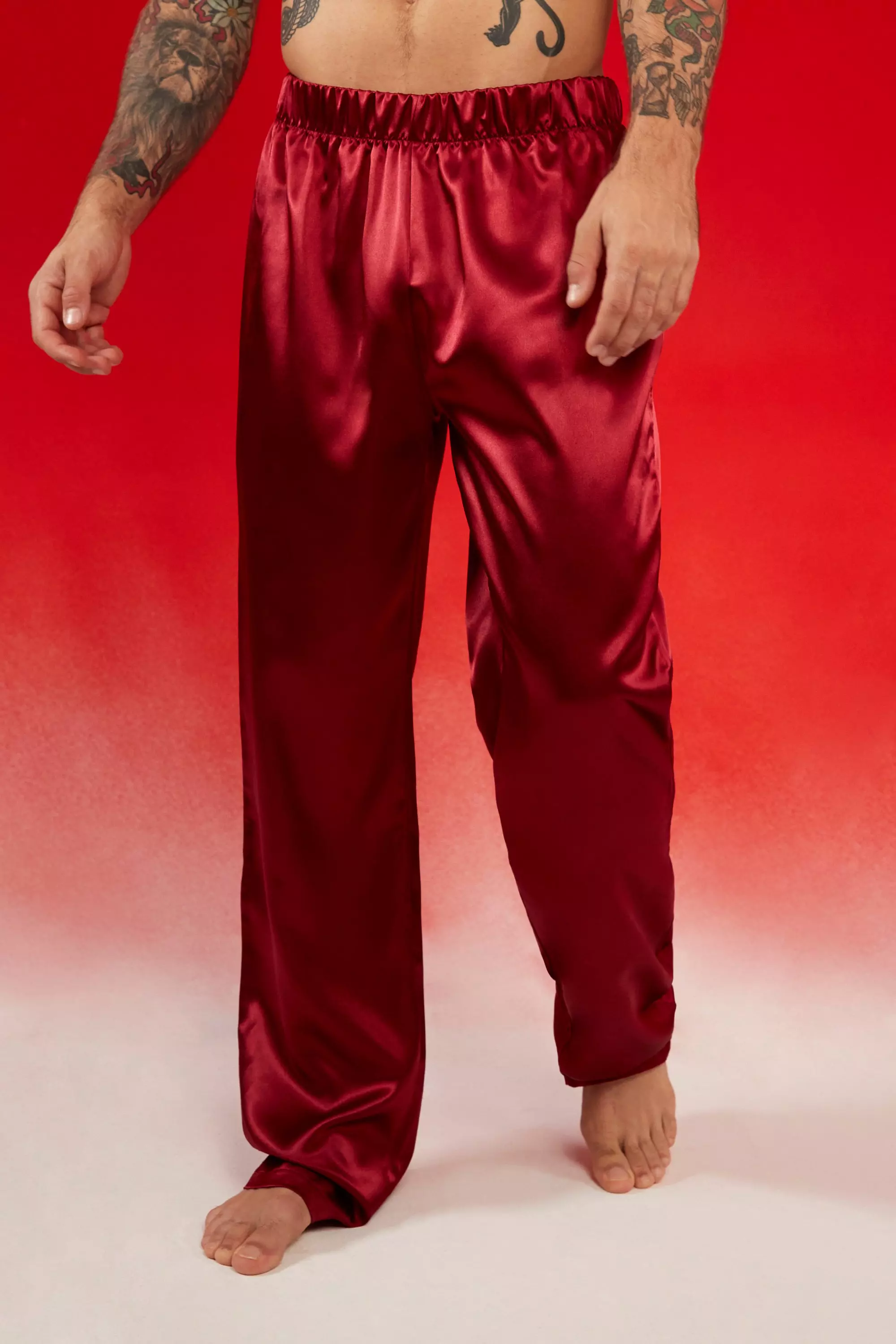 Plain Satin Lounge Joggers boohooMAN USA